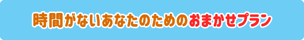時間のない人のおまかせプラン